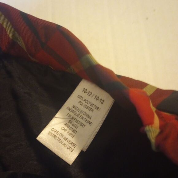 Girls elastic waist plaid A line skirt with bow accent - Picture 3 of 8